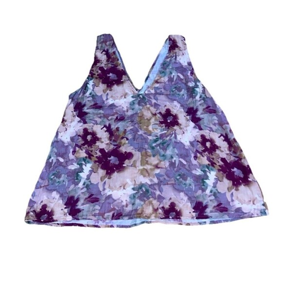 Johnny Was Top Women's Med Multicolor Floral Drape Tank Top V-Neck Pete & Greta - Picture 5 of 5